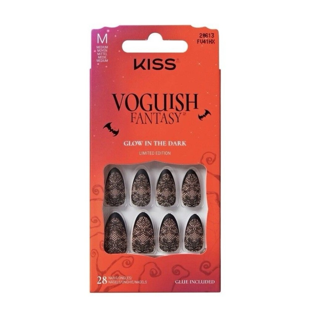 KISS Voguish Fantasy Limited Ed. Halloween Press On Glow Nails "I Wanna Rock"